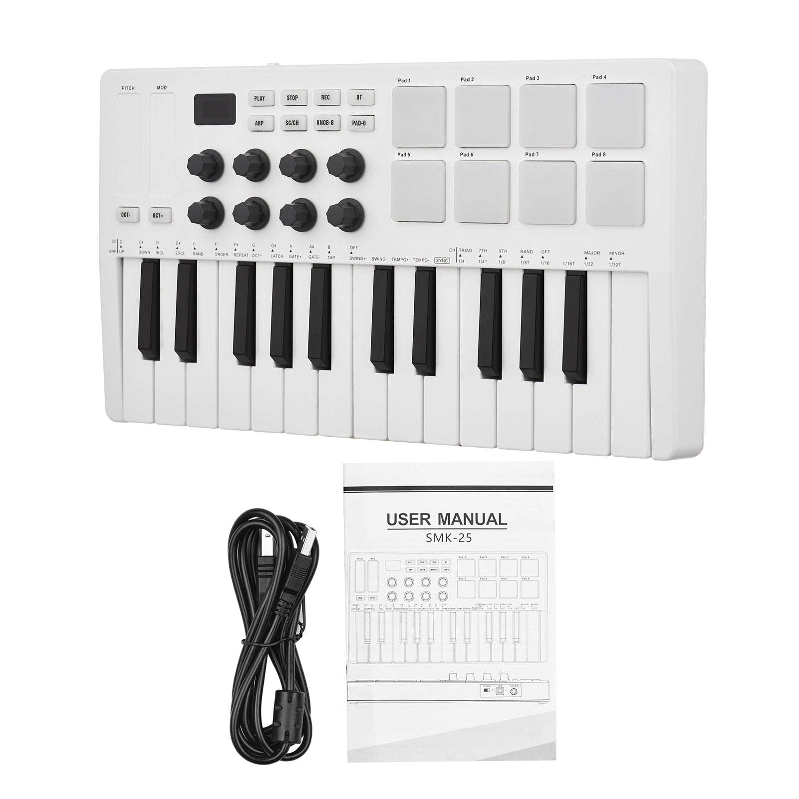 januar sko Lake Taupo M-VAVE Portable MIDI 25-Key USB MIDI Keyboard Controller With 8 Backli –  Producer Central by PASHINN